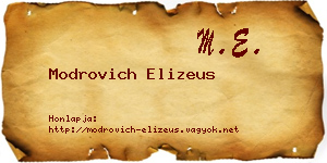 Modrovich Elizeus névjegykártya